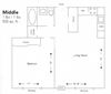 Middle 1 bedroom 1 bath floorplan Middle 1 bedroom 1 bath floorplan